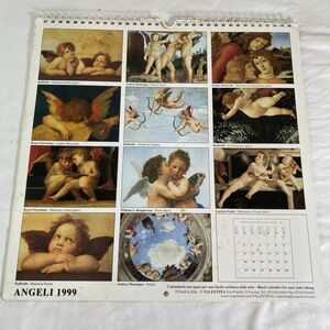 vintage VALENTINA 1999 italian art wall calendar Renaissance cherubs